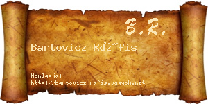 Bartovicz Ráfis névjegykártya
